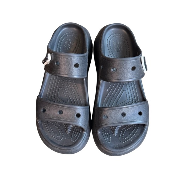 CROCS CLASSIC CRUSH SANDALS 207670-001 BLACK SIZE 7 Women’s Platform Chunky - Picture 2 of 9